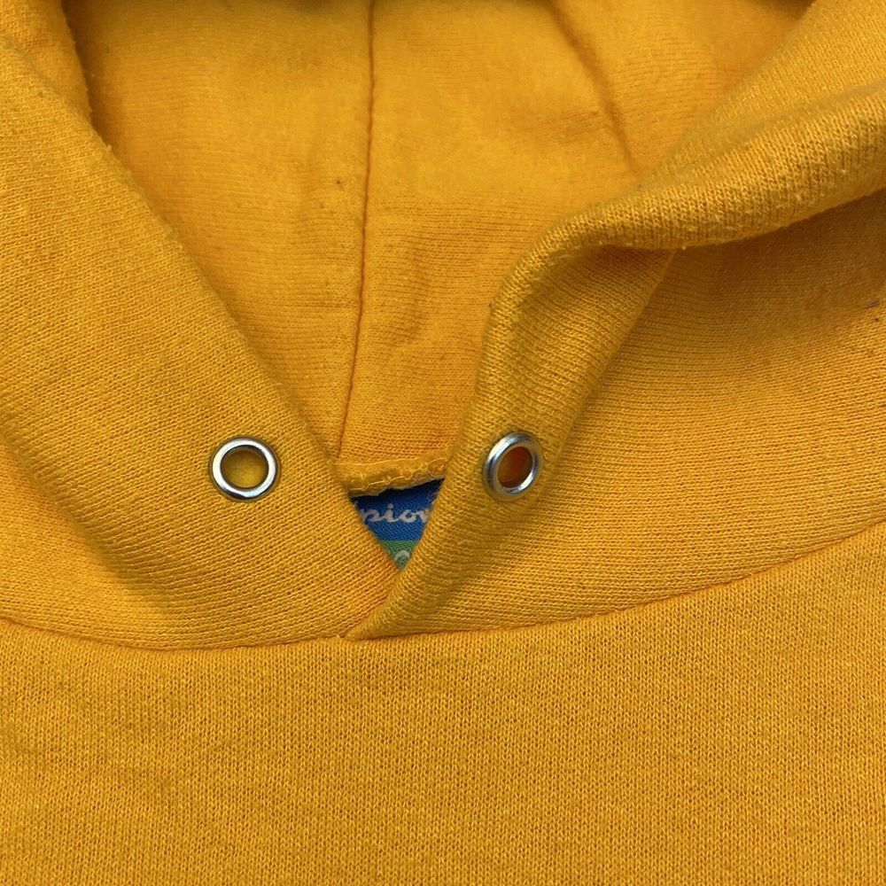 West Virginia Sweater Sweatshirt Mens Small Yellow Champion Eco Hoodie - Picture 5 of 10